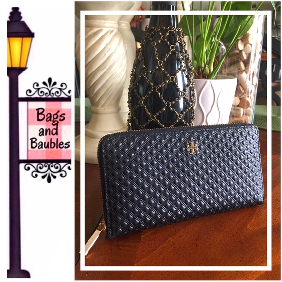 Tory Burch Handbags - TORY BURCH Black MARION Quilted Leather Zip Wallet